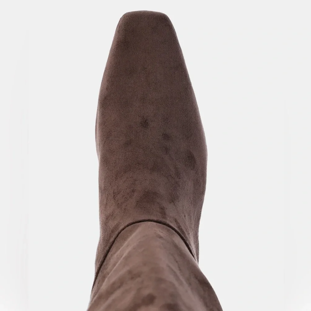 Brown Kitten Heel Knee-High Faux Suede Boots from Scoop - NWT sz9 - Picture 6 of 7